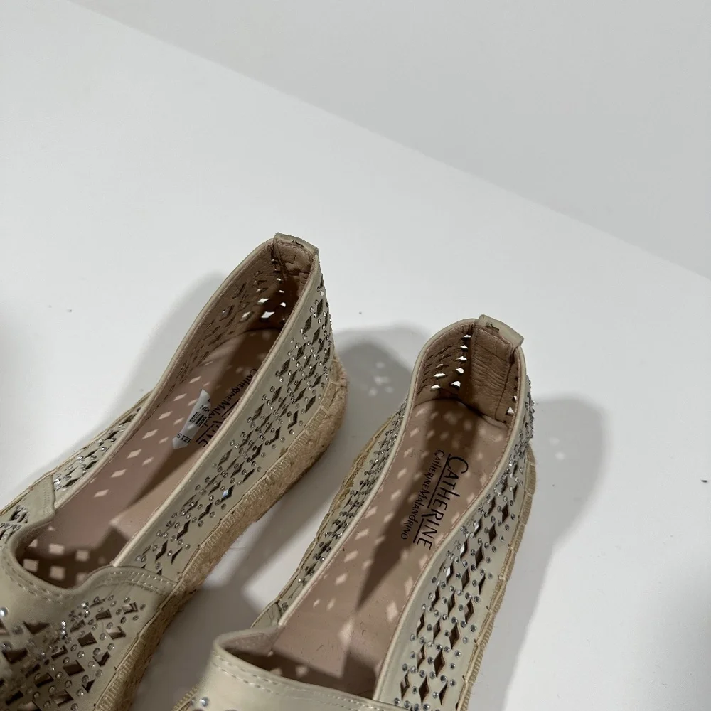 Catherine Malandrino [ Women 8.5 ] Sparkly Embellished Espadrilles Slip on Shoes